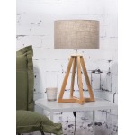 Bamboo table lamp and EVEREST eco-friendly linen lamp (natural, dark linen)