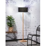 Bamboo standing lamp and FUJI eco-friendly linen lampshade (natural, black)