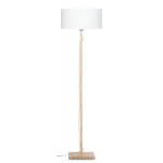 Bamboo standing lamp and FUJI eco-friendly linen lampshade (natural, white)
