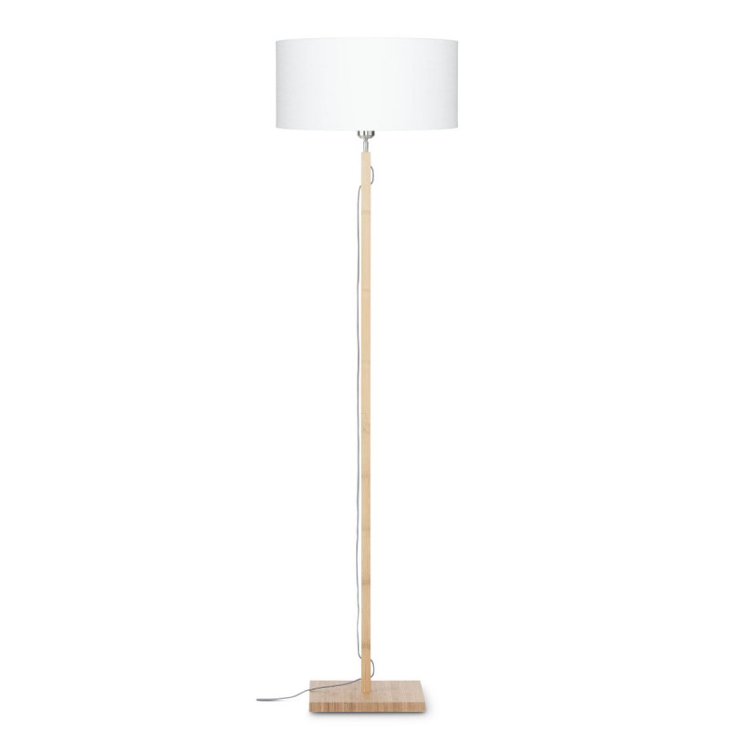 Lampada in legno in piedi con bambù e paralume di lino eco-friendly FUJI (naturale, bianco) - image 44661