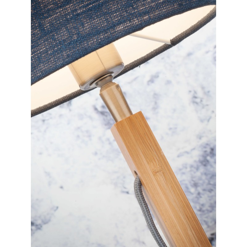 Lampada da tavolo Bamboo e paralume di lino eco-friendly FUJI (naturale, grigio scuro) - image 44676