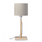 Bamboo table lamp and FUJI eco-friendly linen lamp (natural, dark linen)