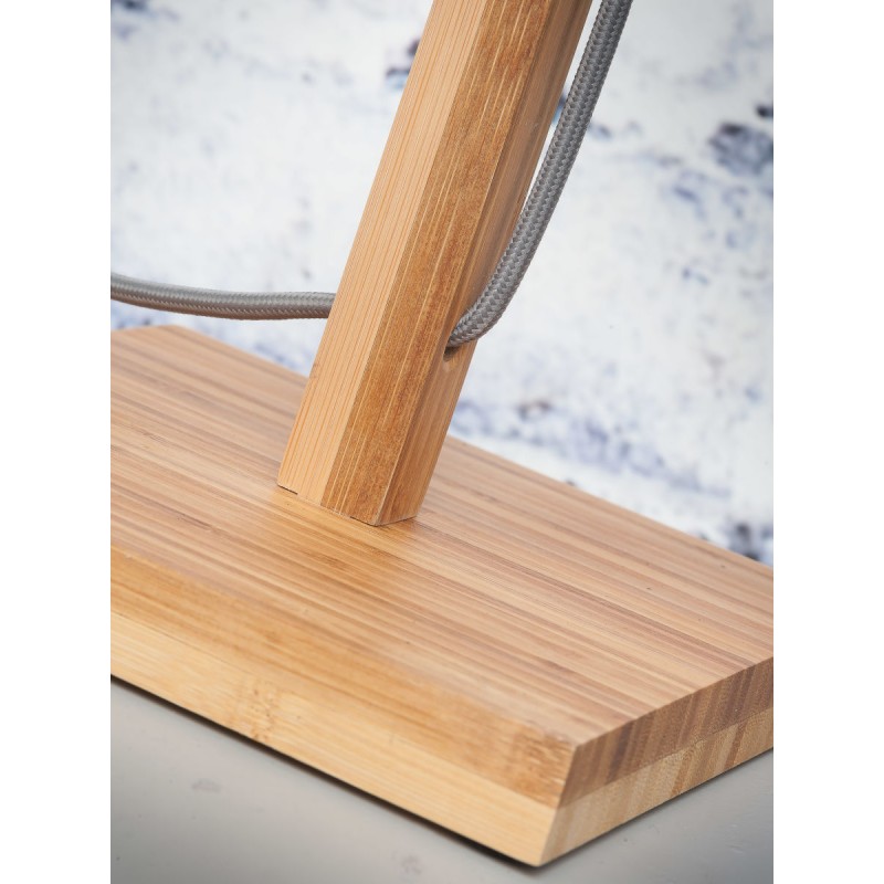 Lámpara de mesa de bambú y pantalla de lino ecológica FUJI (natural, lino ligero) - image 44693
