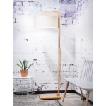 Lámpara de pie de bambú y pantalla de lino ecológico HIMALAYA (natural, lino ligero)