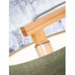 Lámpara de mesa de bambú y lámpara de lino ecológico himalaya (natural, lino claro)
