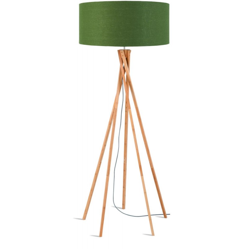 Lampada di lino verde KilIMANJARO su piedi e lampada di lino verde (naturale, verde scuro) - image 44810