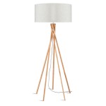 Bamboo standing lamp and KILIMANJARO eco-friendly linen lampshade (natural, light linen)