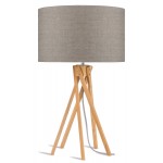 Bamboo table lamp and KILIMANJARO eco-friendly linen lamp (natural, dark linen)