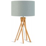 Lampada da tavolo Bamboo e lampada di lino eco-friendly KILIMANJARO (naturale, grigio chiaro)