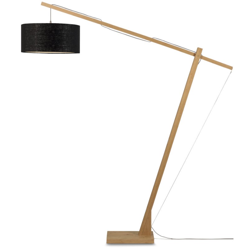 Bamboo standing lamp and MONTBLANC eco-friendly linen lampshade (natural, black) - image 44876
