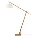 Bambus Stehlampe und MONTBLANC umweltfreundliche Leinen Lampenschirm (natürlich, weiß)