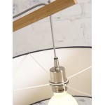 Lámpara de pie de bambú y pantalla de lino ecológica MONTBLANC (natural, blanca)