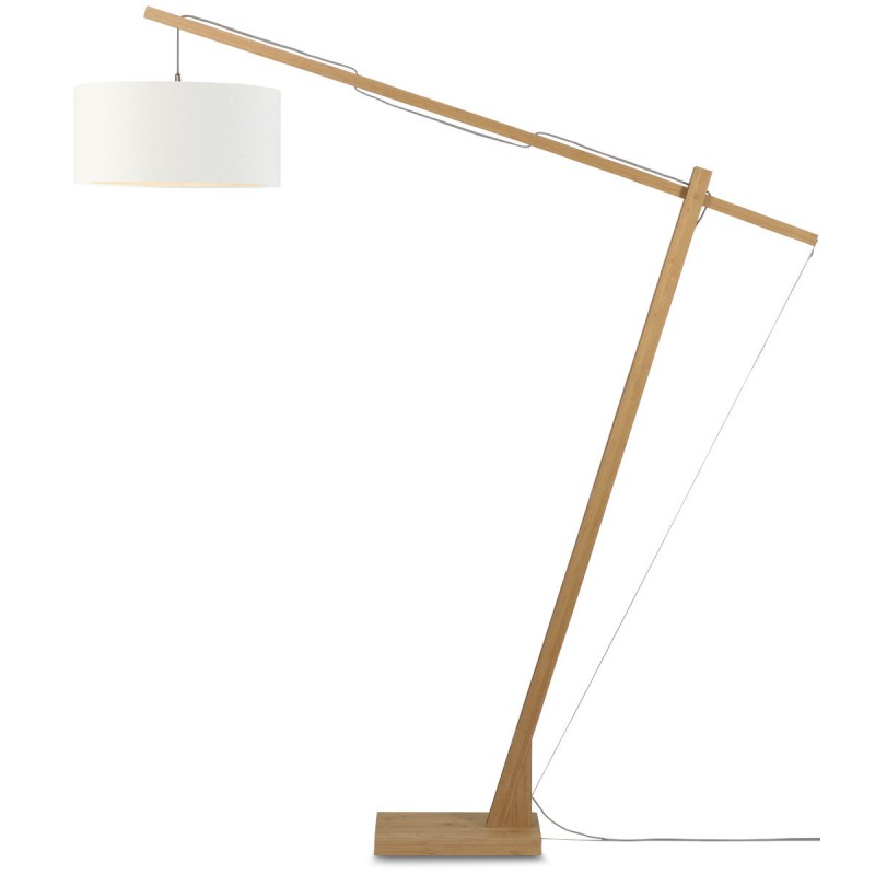 Lámpara de pie de bambú y pantalla de lino ecológica MONTBLANC (natural, blanca) - image 44961