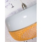 Lámpara de suspensión plana de bambú MEKONG (60 cm) 1 tono (blanco, natural)