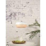 Lámpara de suspensión plana de bambú MEKONG (40 cm) (blanco, natural)
