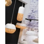 MEKONG round bamboo suspension lamp (40 cm) (white, natural)