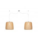 Bamboo suspension lamp SERENGETI 2 lampshades (natural)
