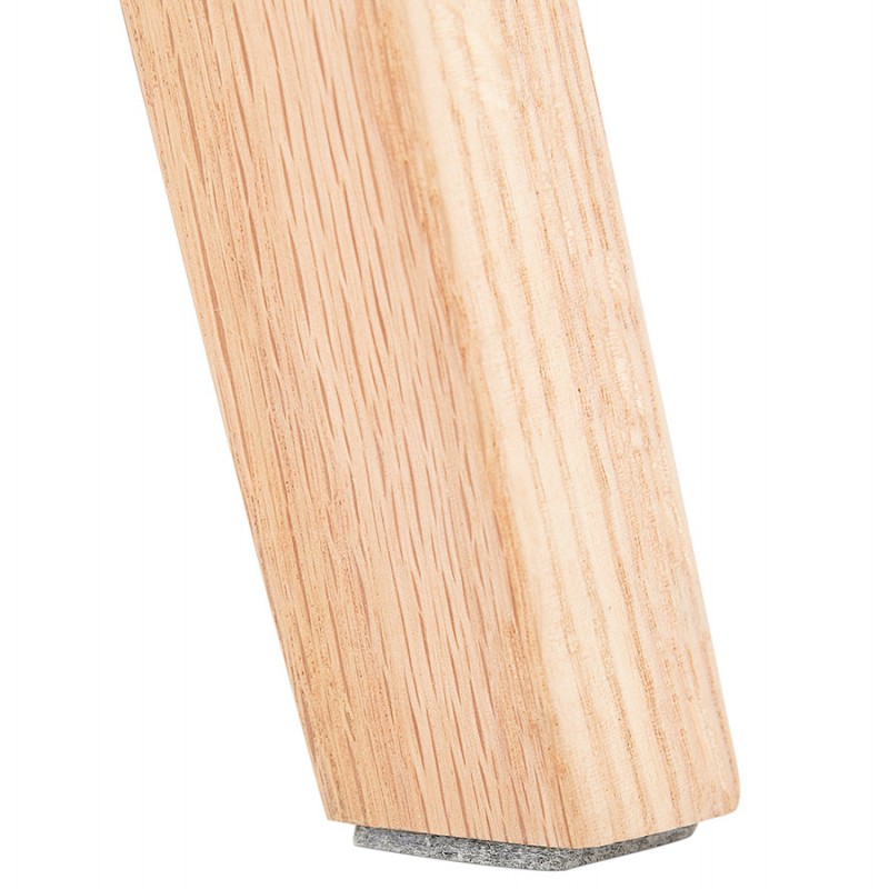 Tabouret de bar design scandinave en velours pieds couleur naturelle CAMY (noir) - image 45611