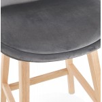 Mid-height bar pad Scandinavian design in natural-colored feet CAMY MINI (grey)