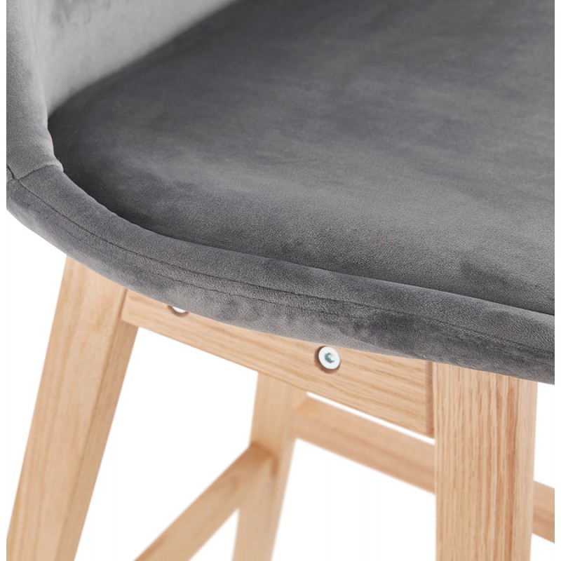 Almohadilla de barra de altura media Diseño escandinavo en pies de color natural CAMY MINI (gris) - image 45619
