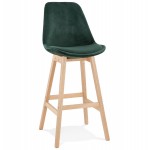 Scandinavian design bar stool in natural-colored feet CAMY (green)