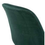 Tabouret de bar design scandinave en velours pieds couleur naturelle CAMY (vert)