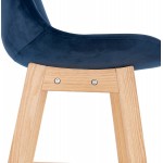 Mid-height bar pad Scandinavian design in natural-colored feet CAMY MINI (blue)