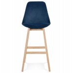 Scandinavian design bar stool in natural-colored feet CAMY (blue)