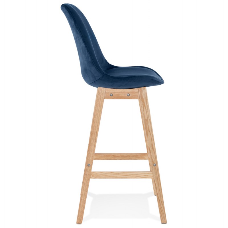 Scandinavian design bar stool in natural-colored feet CAMY (blue) - image 45666
