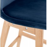 Scandinavian design bar stool in natural-colored feet CAMY (blue)