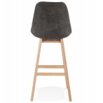 Scandinavian design bar stool in microfiber feet natural color LILY (dark grey)