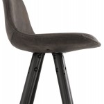 VINTAGE bar stool in microfiber black and gold feet VICKY (dark grey)