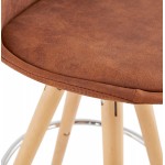 Scandinavian mid-height bar pad in microfiber feet wood natural color TALIA MINI (brown)