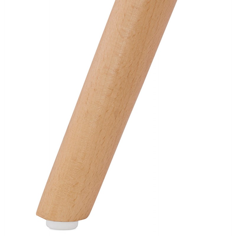 Scandinavian mid-height bar pad in microfiber feet wood natural color TALIA MINI (brown) - image 45751