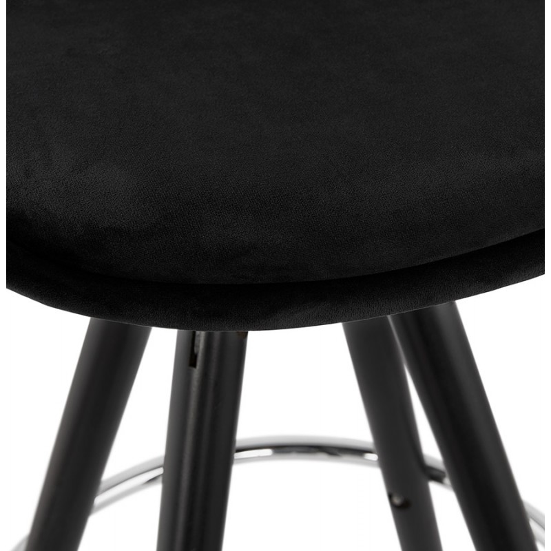 Disegno del set bar a media altezza in velluto nero piedi in legno MERRY MINI (nero) - image 45913