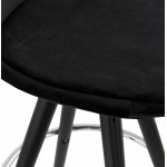 Mid-height bar set design in velvet black wooden feet MERRY MINI (black)