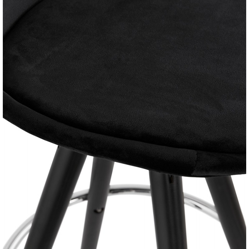 Mid-height bar set design in velvet black wooden feet MERRY MINI (black) - image 45914