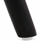 Tabouret de bar design en velours pieds bois noir MERRY (gris)