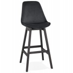 CAMY black-footed velvet design bar stool (black)