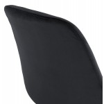 Tabouret de bar design en velours pieds noirs CAMY (noir)