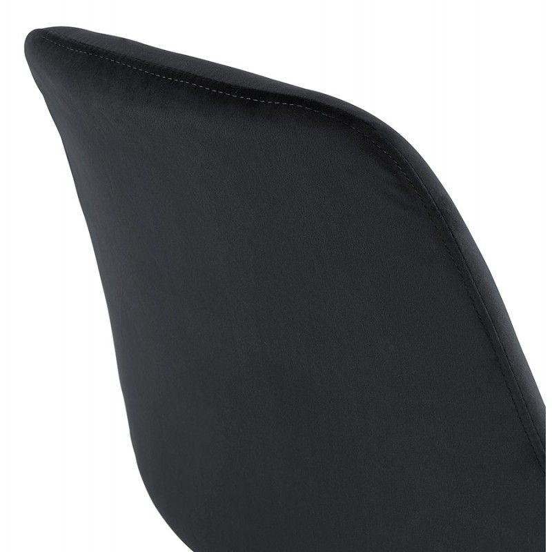 Taburete CAMY de barra de diseño de terciopelo de pie negro (negro) - image 46126