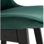 Tabouret de bar design en velours pieds noirs CAMY (vert)