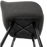 Tabouret de bar design chaise de bar pieds noirs NARNIA (gris foncé)