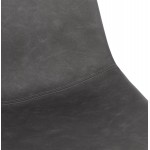 Tabouret de bar mi-hauteur vintage pieds noirs JOE MINI (gris foncé)