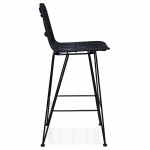 AMINI MINI black rattan bar stool (black)