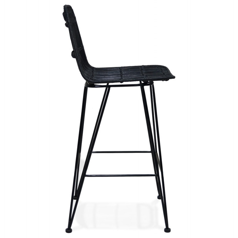 AMINI MINI black rattan bar stool (black) - image 46248