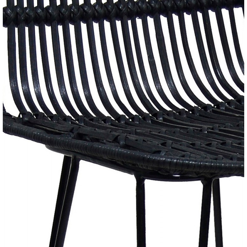 AMINI MINI taburete de barra de ratán negro (negro) - image 46249