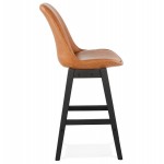 Tabouret de bar chaise de bar mi-hauteur design pieds noirs DAIVY MINI (marron clair)