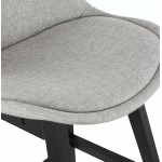 Tabouret de bar chaise de bar mi-hauteur design pieds noirs ILDA MINI (gris clair)