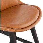 Tabouret de bar design chaise de bar pieds noirs DAIVY (marron clair)
